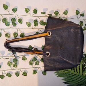 Dooney & Bourke Black and Tan Shoulder Bag